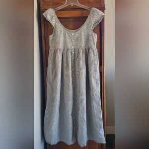 THE GREAT FLUTTER SLEEVE STRIPED MIDI CAMI DRESS 3(L) EXCELLENT